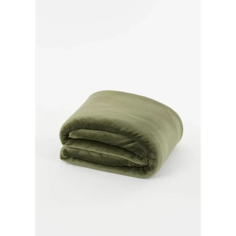 Mica Decorations Bronte Fleece Plaid - L200 x B150 cm - Donkergroen