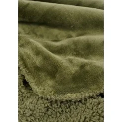 Mica Decorations Bronte Fleece Plaid - L200 x B150 cm - Donkergroen