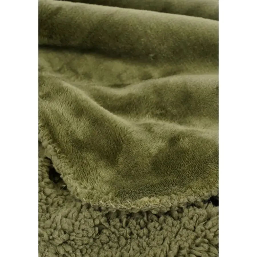 Mica Decorations Bronte Fleece Plaid - L200 x B150 cm - Donkergroen