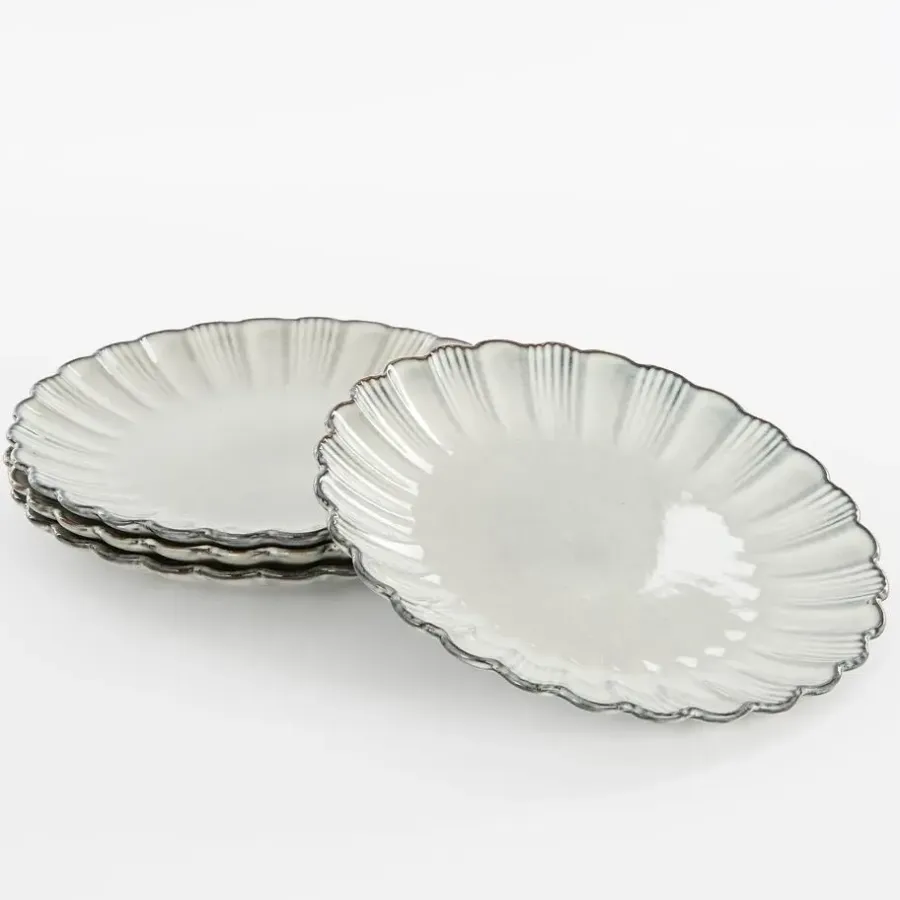 Mica Decorations Corfu Dinerbord - H2,5 x Ø26,5 cm - Keramiek - Grijs