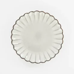 Borden-Mica Decorations Corfu Ontbijtbord - H2,5 x Ø21 cm - Keramiek - Grijs