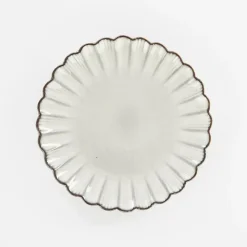 Borden-Mica Decorations Corfu Ontbijtbord - H2,5 x Ø21 cm - Keramiek - Grijs