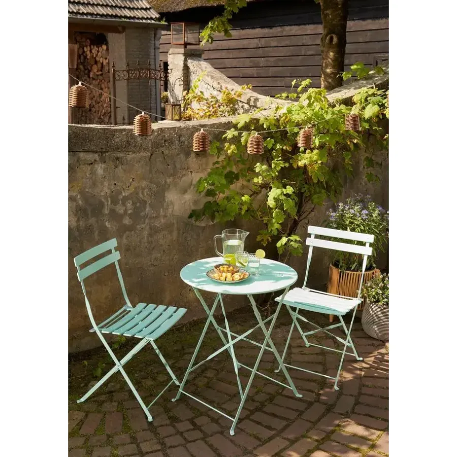 Borden-Mica Decorations Corfu Ontbijtbord - H2,5 x Ø21 cm - Keramiek - Grijs