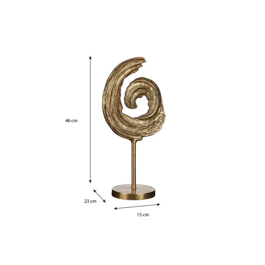 Beelden-Mica Decorations Curla Woondecoratie - L23 x B15 x H46 cm - Goud