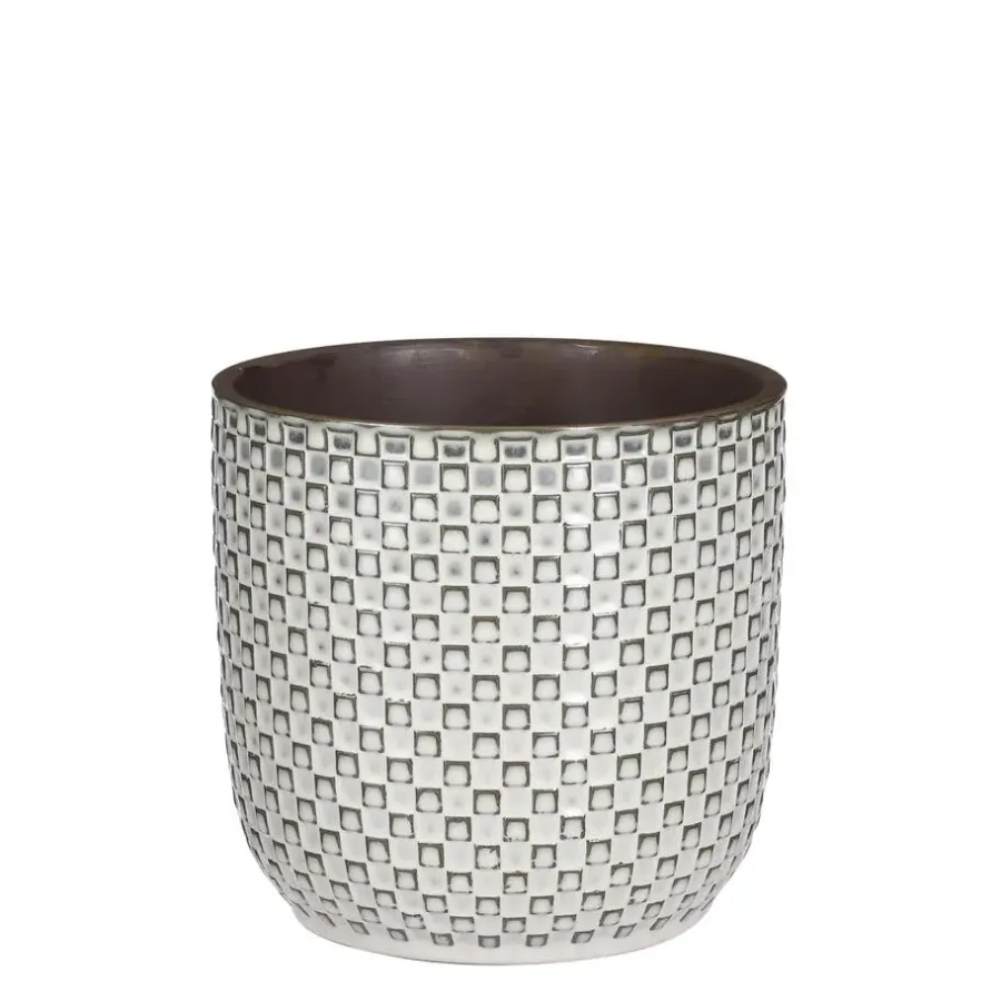 Mica Decorations Daan Bloempot - H17,5 x Ø19 cm - Wit