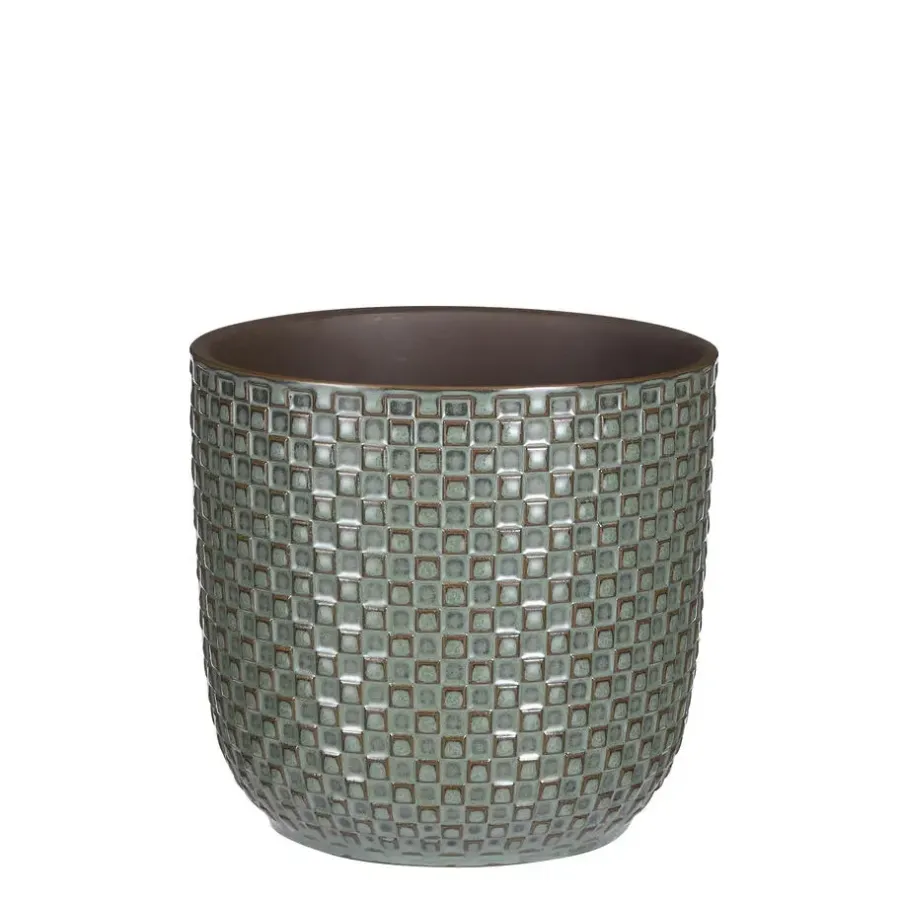 Bloempotten Voor Binnen-Mica Decorations Daan Bloempot - H17,5 x Ø19 cm - Groen