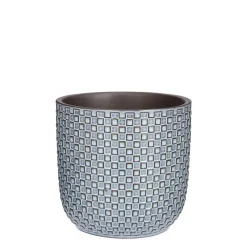 Bloempotten Voor Binnen-Mica Decorations Daan Bloempot - H17,5 x Ø19 cm - Blauw