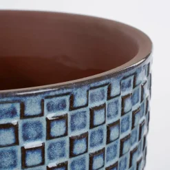 Bloempotten Voor Binnen-Mica Decorations Daan Bloempot - H17,5 x Ø19 cm - Blauw