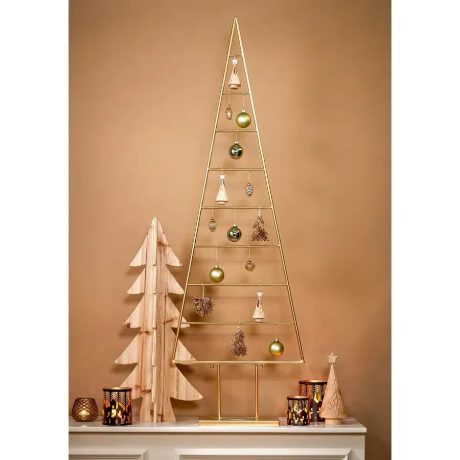 Kerstbomen-Mica Decorations Decoratie Kerstboom - L50 x B15 x H152 cm - Goud