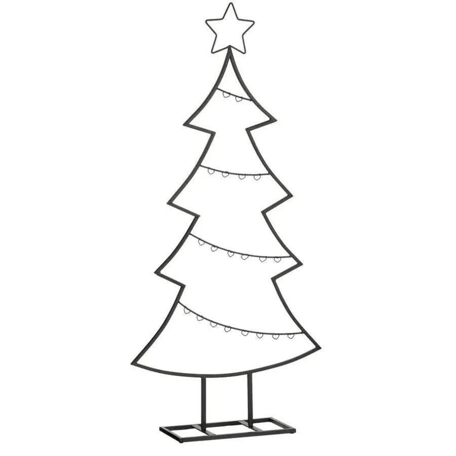 Kerstbomen-Mica Decorations Decoratie Kerstboom - L50 x B15 x H105 cm - IJzer - Zwart