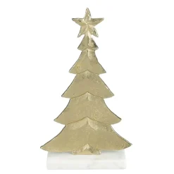 Kerstbomen-Mica Decorations Decoratie Kerstboom - L18 x B7 x H32 cm - Champagne