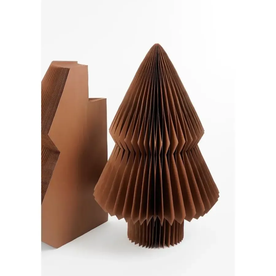 Kerstbomen-Mica Decorations Decoratie Kerstboom - H152 x Ø104 cm - Papier - Bruin