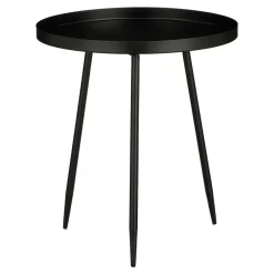 Bijzettafels-Mica Decorations Flores Bijzettafel - H44 x Ø40 cm - Zwart