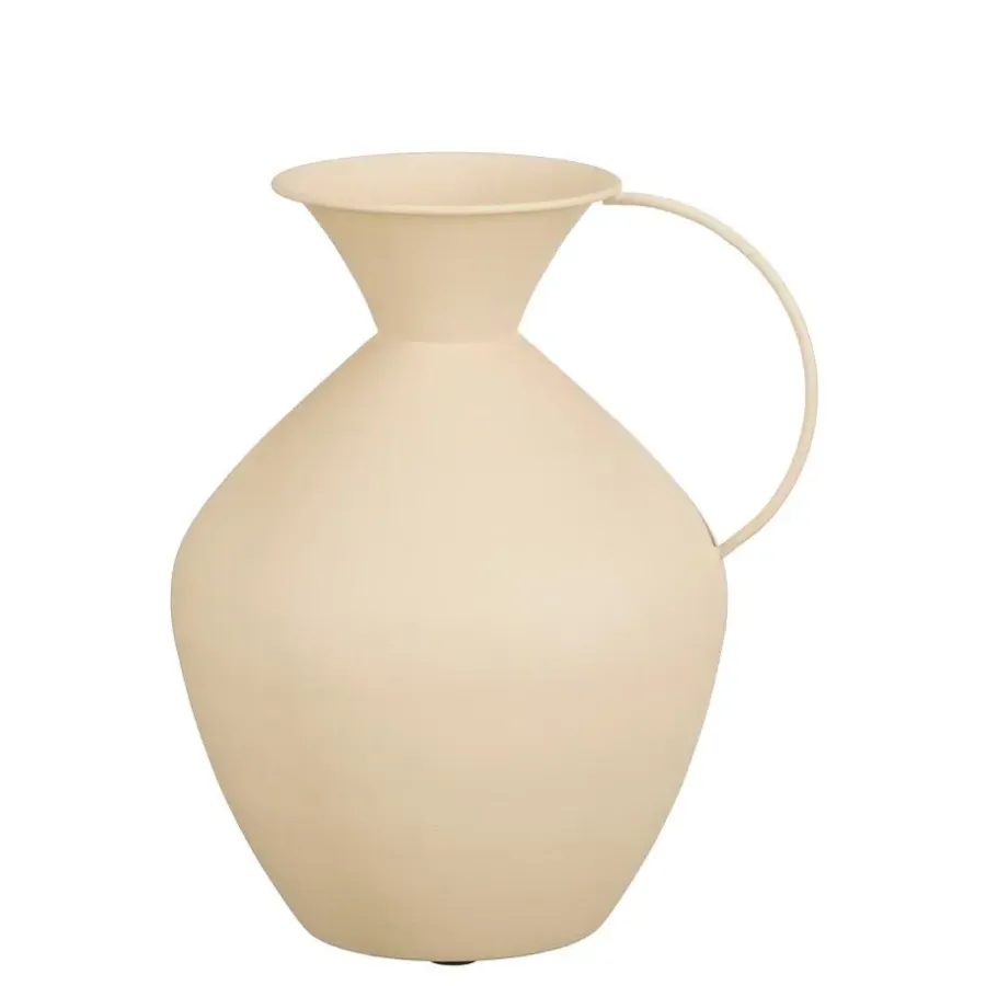 Mica Decorations Gyge Vaas - L26 x B22 x H31 cm - Metaal - Off-white