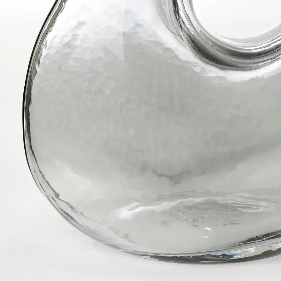 Mica Decorations Jay Vaas - L18,5 x B10,5 x H25 cm - Glas - Lichtgrijs