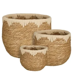 Opbergmanden-Mica Decorations Jorck Plantenmandenset - H24 x Ø26 cm - Beige