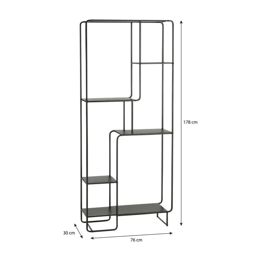 Wandrekken-Mica Decorations Jules Open kast - L76 x B30 x H178 cm - Zwart