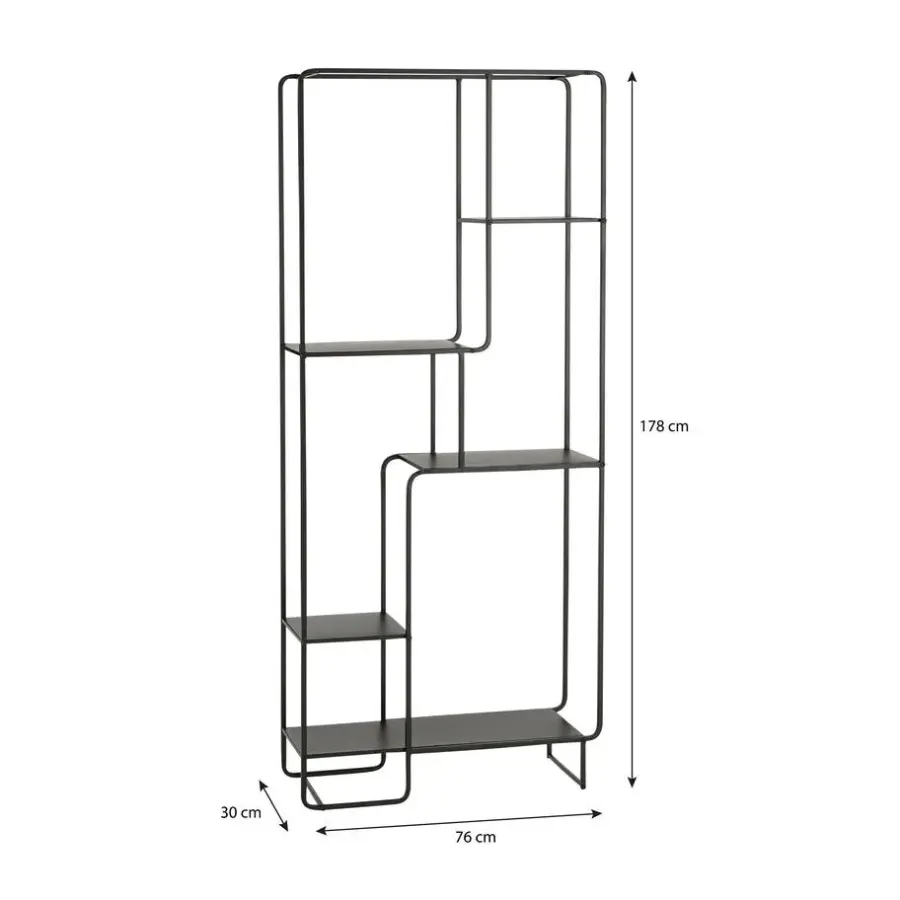Wandrekken-Mica Decorations Jules Open kast - L76 x B30 x H178 cm - Zwart