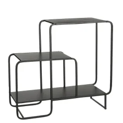 Wandkasten-Mica Decorations Jules Wandkast - L70 x B30 x H76 cm - Metaal - Zwart