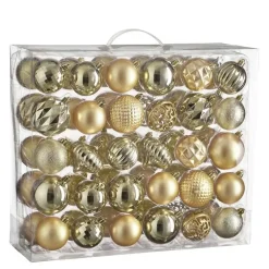 Kerstballen|Kerstdecoratie-Mica Decorations Kerstballen Set - 60 Stuks - Champagne