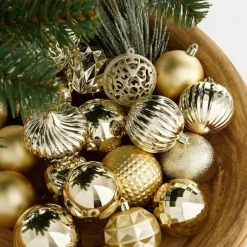 Kerstballen|Kerstdecoratie-Mica Decorations Kerstballen Set - 60 Stuks - Champagne