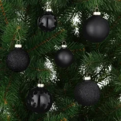 Kerstballen-Mica Decorations Kerstballen Set - 26 Stuks - Ø7 cm - Glas - Zwart