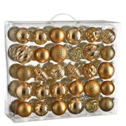 Kerstballen-Mica Decorations Kerstballen Set - 60 Stuks - Koper