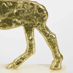 Beelden-Mica Decorations Kerstdecoratie Hert - L20 x B5 x H27 cm - Champagne