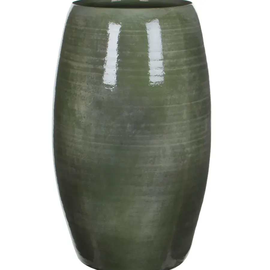 Vazen-Mica Decorations Lester Vaas - H50 x Ø30 cm - Terracotta - Groen