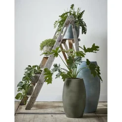Vazen-Mica Decorations Lester Vaas - H50 x Ø30 cm - Terracotta - Groen