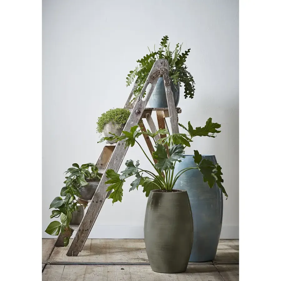 Vazen-Mica Decorations Lester Vaas - H50 x Ø30 cm - Terracotta - Groen