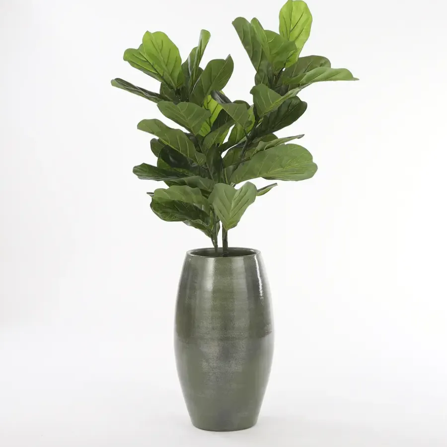 Vazen-Mica Decorations Lester Vaas - H50 x Ø30 cm - Terracotta - Groen