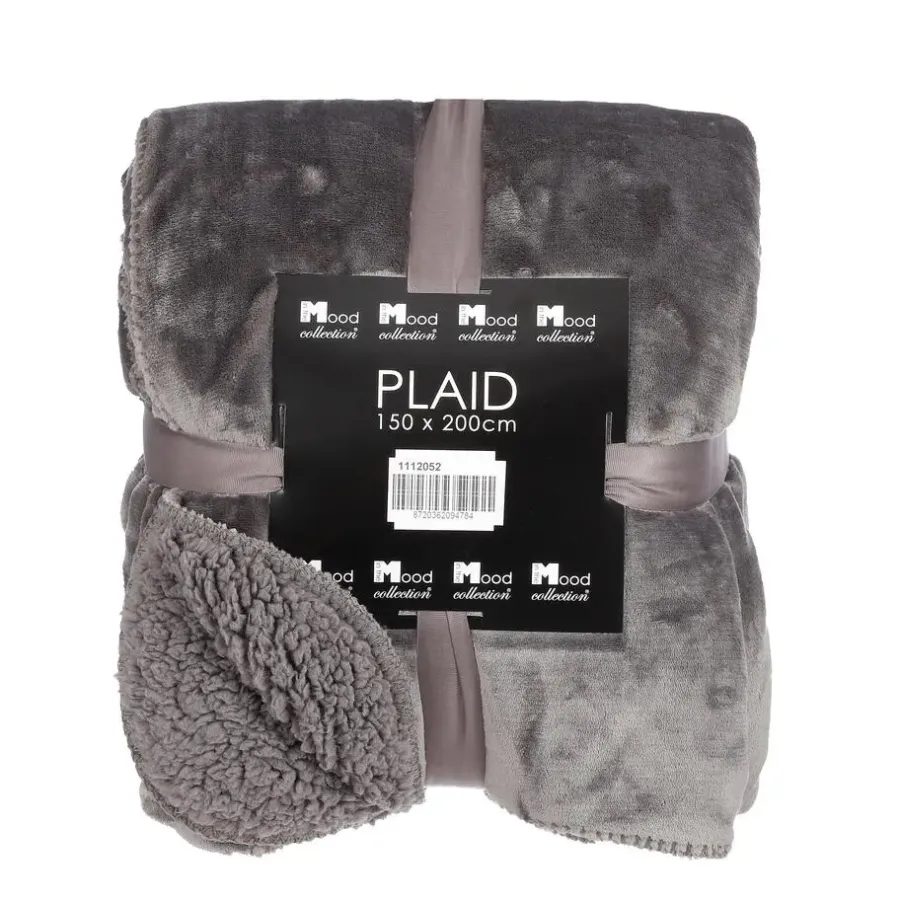 Mica Decorations Mardy Fleece Plaid - L200 x B150 cm - Antraciet