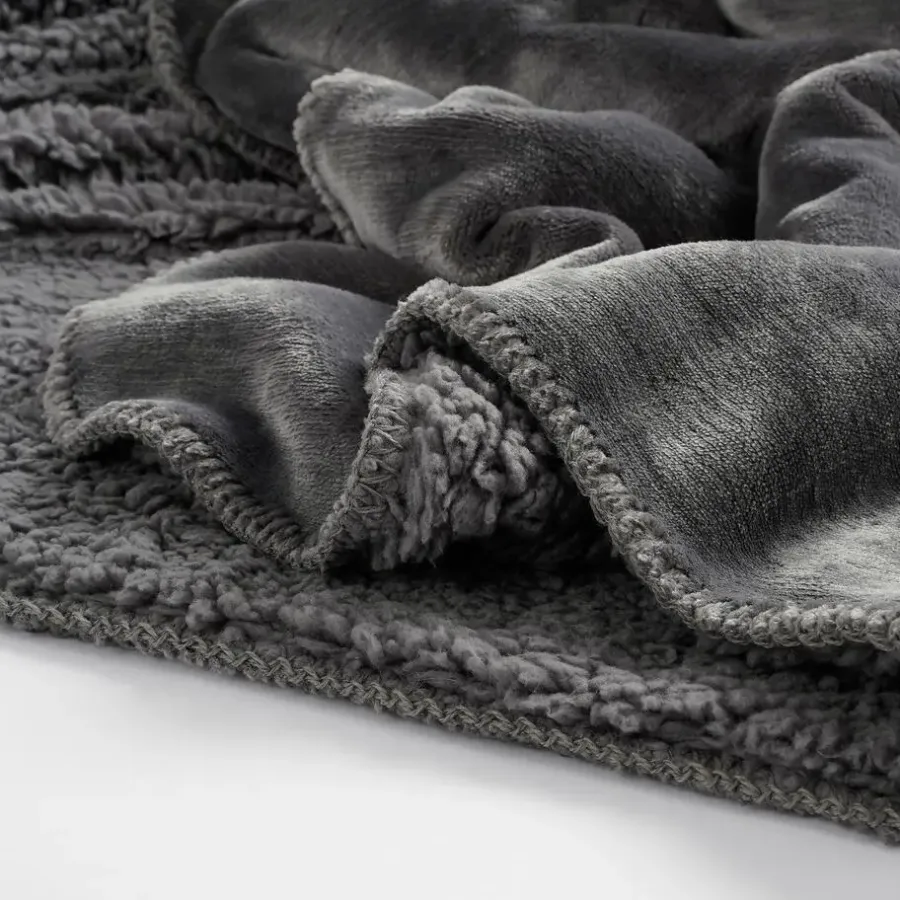 Mica Decorations Mardy Fleece Plaid - L200 x B150 cm - Antraciet