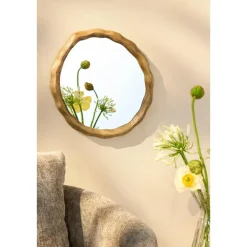 Schilderijen-Mica Decorations Nick Wandspiegel - FSC 100% - Mangohout - Donkerbruin