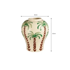 Vazen-Mica Decorations Paradiso Vaas - H32 x Ø26 cm - Keramiek - Off-white