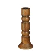 Mica Decorations Philo Kandelaar - H30 x Ø11 cm - Mangohout - Bruin