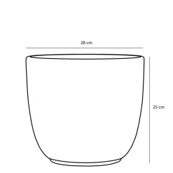 Bloempotten Voor Binnen-Mica Decorations Planten/bloempot Tusca - Zwart - D28/H25 cm