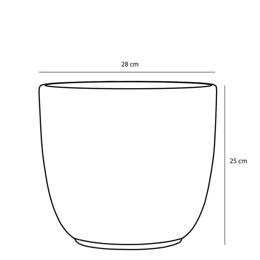 Bloempotten Voor Binnen-Mica Decorations Planten/bloempot Tusca - Zwart - D28/H25 cm
