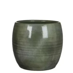 Bloempotten Voor Binnen-Mica Decorations Plantenpot - groen - glans - keramiek - 28 x 26 cm