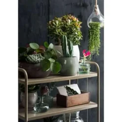 Bloempotten Voor Binnen-Mica Decorations Plantenpot - groen - glans - keramiek - 28 x 26 cm