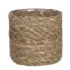 Bloempotten Voor Binnen-Mica Decorations Plantenpot - rotan - bruin - plantenmand - 12 x 12 cm