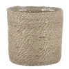 Mica Decorations Plantenpot - rotan - bruin - plantenmand - 16 x 16 cm
