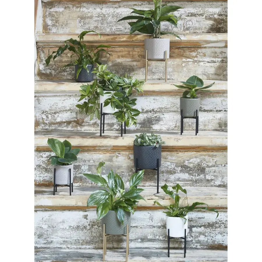 Mica Decorations Plantenpot - wit - keramiek - 23 x 21 cm