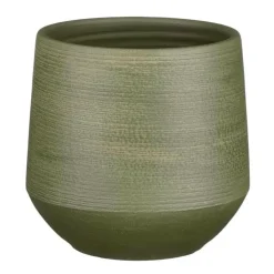 Bloempotten Voor Binnen-Mica Decorations Plantenpot - groen relief - terracotta - 19x18cm