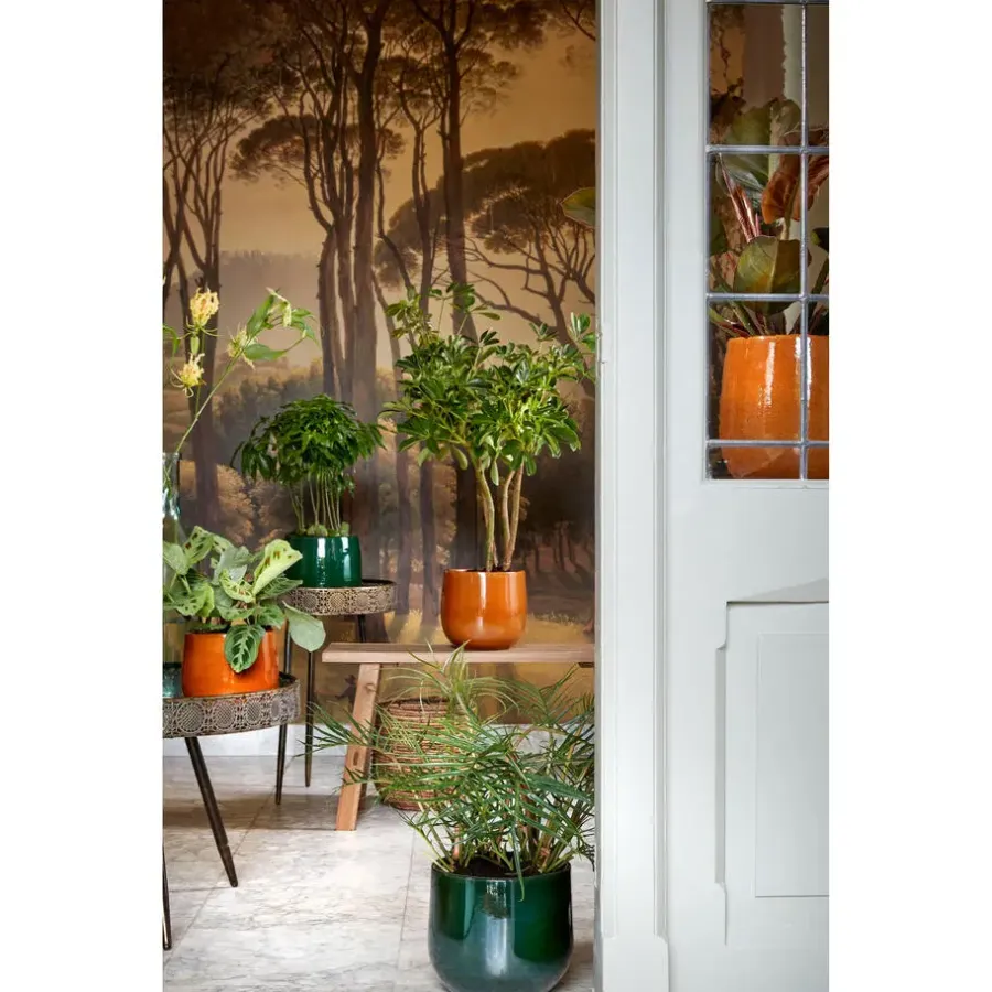 Bloempotten Voor Binnen-Mica Decorations Plantenpot - keramiek - geel glans - D25/H20 cm