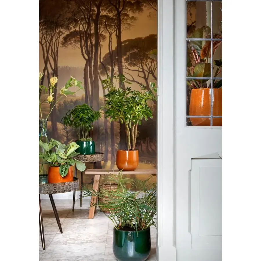 Bloempotten Voor Binnen-Mica Decorations Plantenpot - keramiek - geel glans - D25/H20 cm