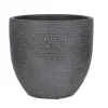 Mica Decorations Plantenpot - terra -zwart/grijs flakes -24x22 cm