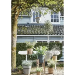 Bloempotten Voor Binnen-Mica Decorations Plantenpot - rotan - bruin - plantenmand - 14 x 14 cm