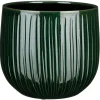 Mica Decorations Plantenpot - donkergroen - glans ribbel -27x25cm